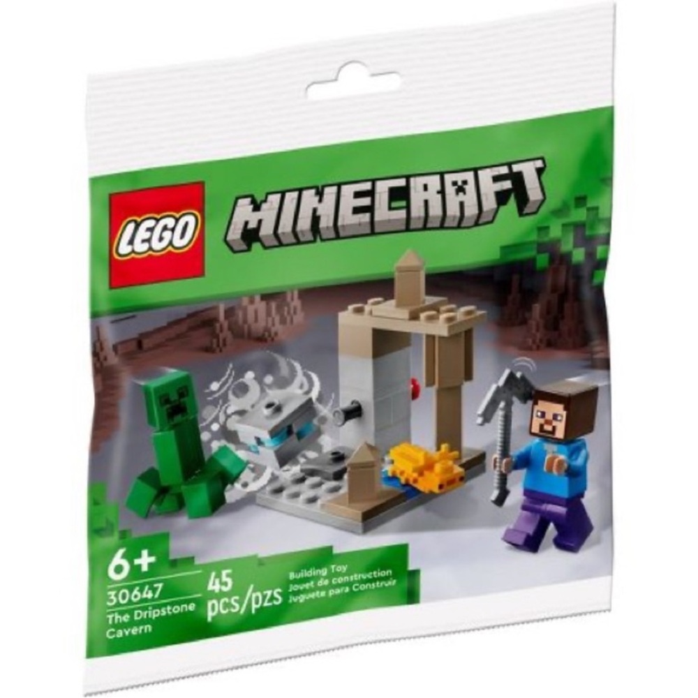 New Lego Minecraft 30647 The Dripstone Cavern Building Set Steve Minifigure Bag